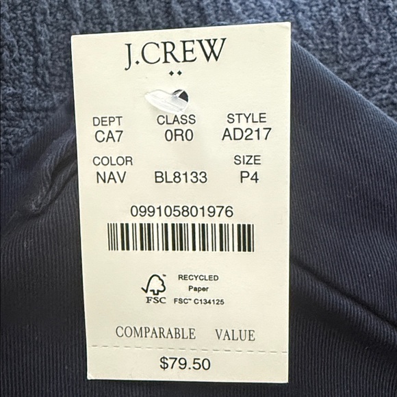 J. Crew Factory Women's Petite high-rise girlfriend chino pant - Picture 3 of 3